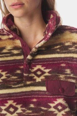 Womens Leiria Printed Snap Half Zip Fleece 19 Womens Leiria Printed Snap Half Zip Fleece -Urban Threads 2210007573652 059