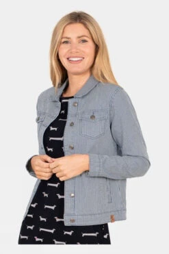 Brakeburn Womens Stripe Denim Jacket