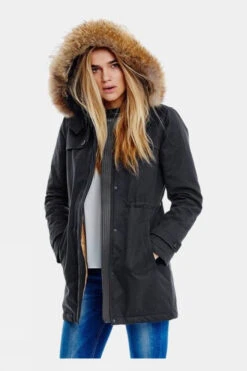 Troy London Womens Faux Fur Parka Jacket -Urban Threads a44145777070h