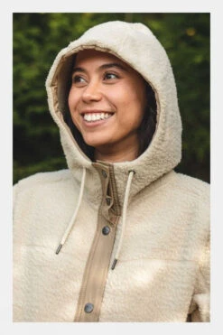 Passenger Womens Campbell Hooded Sherpa Jacket -Urban Threads b11aje0076 1111 c