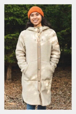 Passenger Womens Campbell Hooded Sherpa Jacket -Urban Threads b11aje0076 1111 d