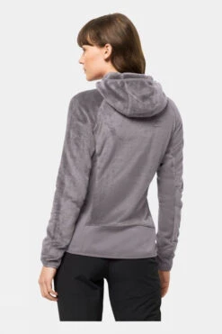 Jack Wolfskin Womens Rotwand Hooded Full Zip Fleece -Urban Threads b11be00010 7372 n