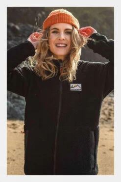 Passenger Womens North Coast Full Zip Recycled Sherpa Fleece -Urban Threads b11beb0255 7070 c