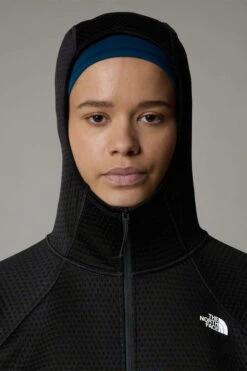 The North Face Womens Dotknit Thermal Full Zip Hoodie Fleece Jacket -Urban Threads b11beb0587 7070 m