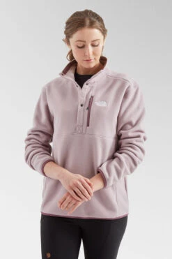 The North Face Womens Nervia Snap Neck Pullover Fleece -Urban Threads b11bed0112 9090 v