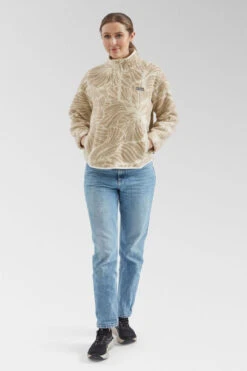 Womens Zella Floral Half Zip Fleece -Urban Threads b11bed0116 1616 r