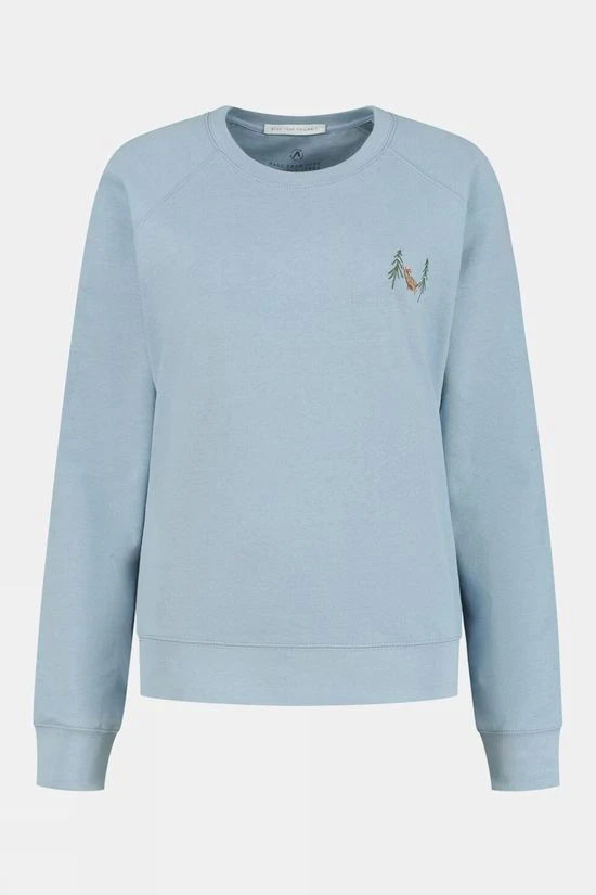 Blue Loop Originals Womens Embroidered Blue Fleece Sweater 3 Blue Loop Originals Womens Embroidered Blue Fleece Sweater