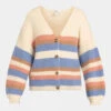 Roxy Womens Marble Tiles Stripe Cardigan 1 Roxy Womens Marble Tiles Stripe Cardigan -Urban Threads b11bfa0373 1616 a