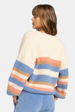 Roxy Womens Marble Tiles Stripe Cardigan -Urban Threads b11bfa0373 1616 c