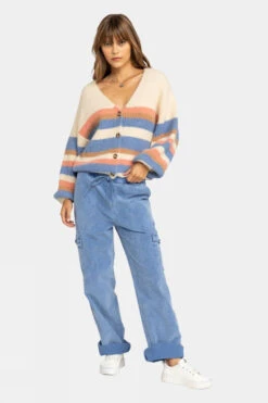 Roxy Womens Marble Tiles Stripe Cardigan -Urban Threads b11bfa0373 1616 d