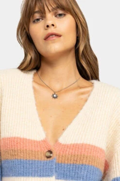 Roxy Womens Marble Tiles Stripe Cardigan -Urban Threads b11bfa0373 1616 e