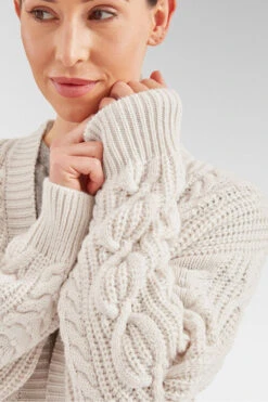 Womens Cable Knitted Cardigan -Urban Threads b11bfa0380 1212 x