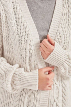 Womens Cable Knitted Cardigan -Urban Threads b11bfa0380 1212 y