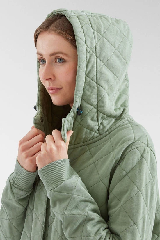 Womens Clementine Recycled Quilted Popper Up Hoodie 8 Womens Clementine Recycled Quilted Popper Up Hoodie - Image 6