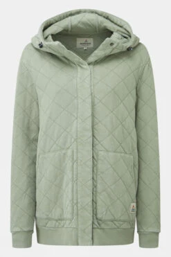 Womens Clementine Recycled Quilted Popper Up Hoodie