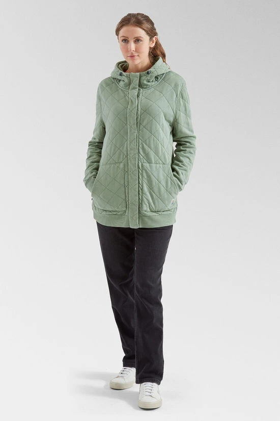 Womens Clementine Recycled Quilted Popper Up Hoodie 7 Womens Clementine Recycled Quilted Popper Up Hoodie - Image 5