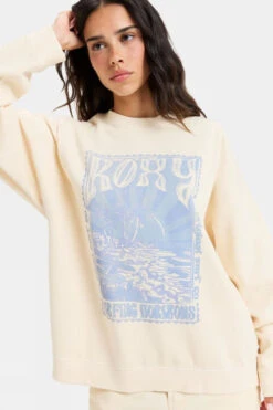 Roxy Womens Lineup Oversized Crew Sweatshirt -Urban Threads b11bfa0415 1111 b