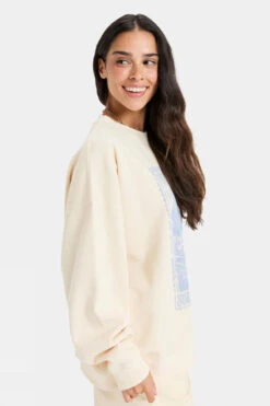 Roxy Womens Lineup Oversized Crew Sweatshirt -Urban Threads b11bfa0415 1111 d