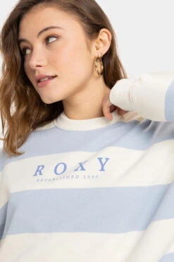 Roxy Womens Strictly Stripes Oversized Sweatshirt -Urban Threads b11bfa0416 4343 f