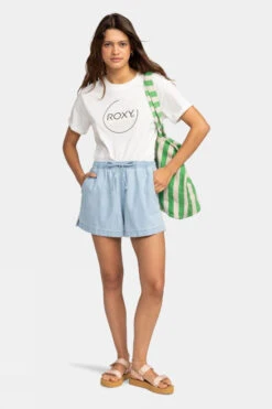 Roxy Womens Lekeitio Break Beach Denim Shorts -Urban Threads b11caa0357 4343 d