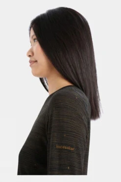 Icebreaker Womens 200 Oasis Long Sleeve Ski Tracks Crew Top -Urban Threads b11gab0066 7070 f