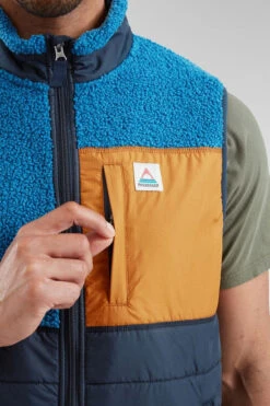 Mens Born Explorer Recycled Polar-Lined Sherpa Vest -Urban Threads b12ah90160 4241 w