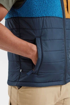 Mens Born Explorer Recycled Polar-Lined Sherpa Vest -Urban Threads b12ah90160 4241 y