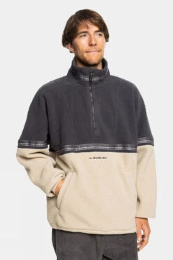 Quiksilver Mens Take Us Back Block Polar Half Zip Fleece -Urban Threads b12bed0147 7212 c