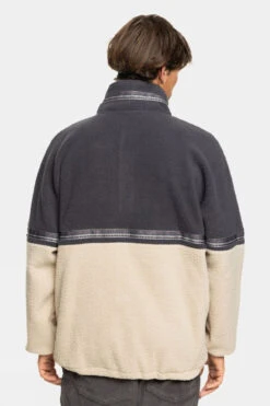 Quiksilver Mens Take Us Back Block Polar Half Zip Fleece -Urban Threads b12bed0147 7212 d