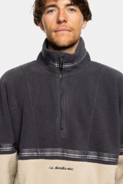 Quiksilver Mens Take Us Back Block Polar Half Zip Fleece -Urban Threads b12bed0147 7212 e