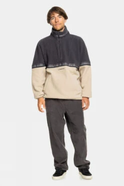 Quiksilver Mens Take Us Back Block Polar Half Zip Fleece -Urban Threads b12bed0147 7212 g