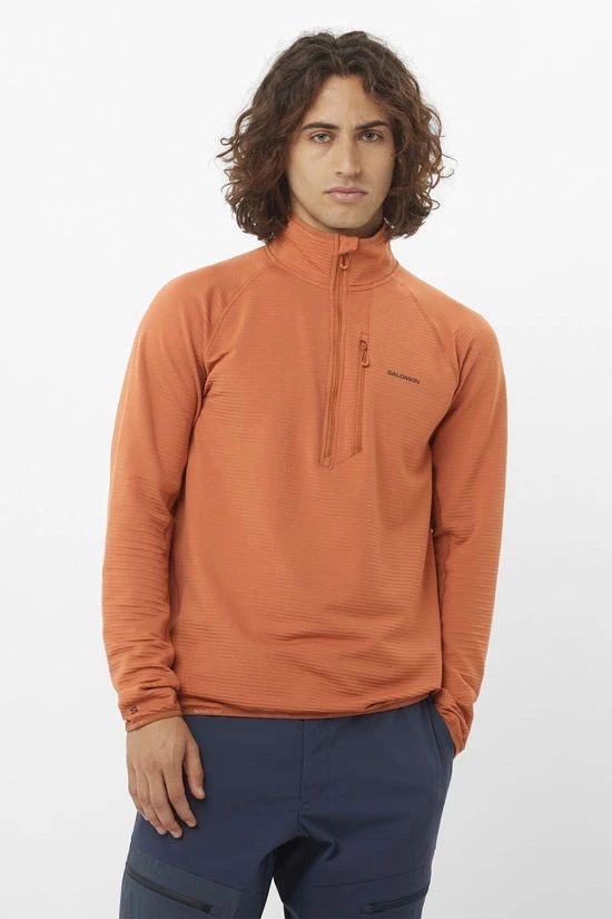 Salomon Mens Essential Lightwarm Half Zip Fleece 4 Salomon Mens Essential Lightwarm Half Zip Fleece - Image 2