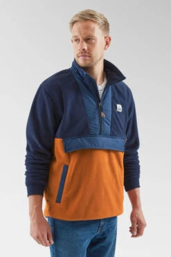 Mens Woodland Hoodless Half Zip Recycled Polar Fleece -Urban Threads b12bee0137 4426 w