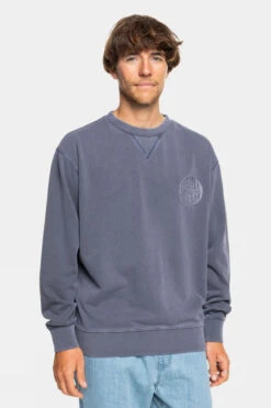 Quiksilver Mens Garment Dye Crew Sweatshirt -Urban Threads b12bfa0392 4141 c
