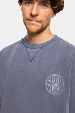 Quiksilver Mens Garment Dye Crew Sweatshirt -Urban Threads b12bfa0392 4141 e