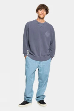 Quiksilver Mens Garment Dye Crew Sweatshirt -Urban Threads b12bfa0392 4141 f