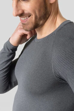 Odlo Mens Performance Light Eco Long Sleeve Base Layer Top -Urban Threads b12gab0074 7171 e