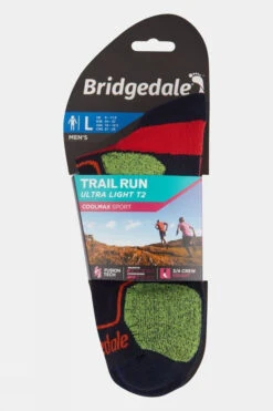 Bridgedale Mens Ultra Light T2 Coolmax Sport 3/4 Crew Socks -Urban Threads b22dab0205 4040 f
