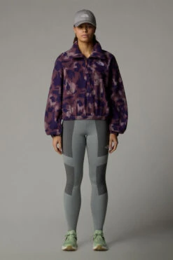 The North Face Womens Mountain Athletics Printed Quarter Zip Fleece -Urban Threads c11bee0040 9090 e