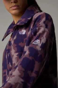 The North Face Womens Mountain Athletics Printed Quarter Zip Fleece -Urban Threads c11bee0040 9090 n