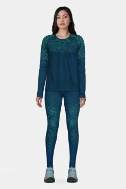 Odlo Womens Kinship PW 200 Long Sleeve Crew Neck Top -Urban Threads e11gab0016 4343 v