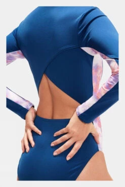Speedo Womens Long Sleeve Panel Swimsuit 17 Speedo Womens Long Sleeve Panel Swimsuit -Urban Threads f11ib90195 4085 g