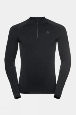 Odlo Mens Performance Warm Eco Long Sleeve Zip Neck